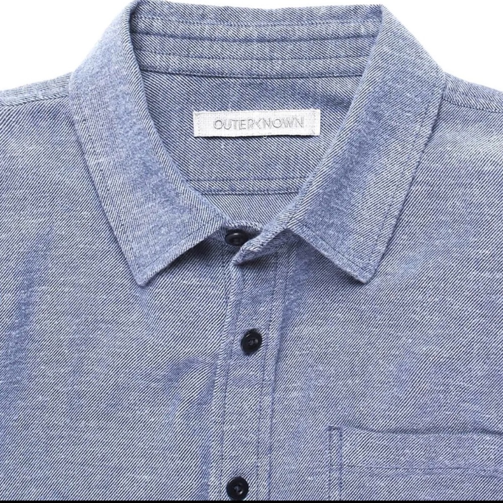 Men’s Outerknown Transitional Flannel shirt medium m blue